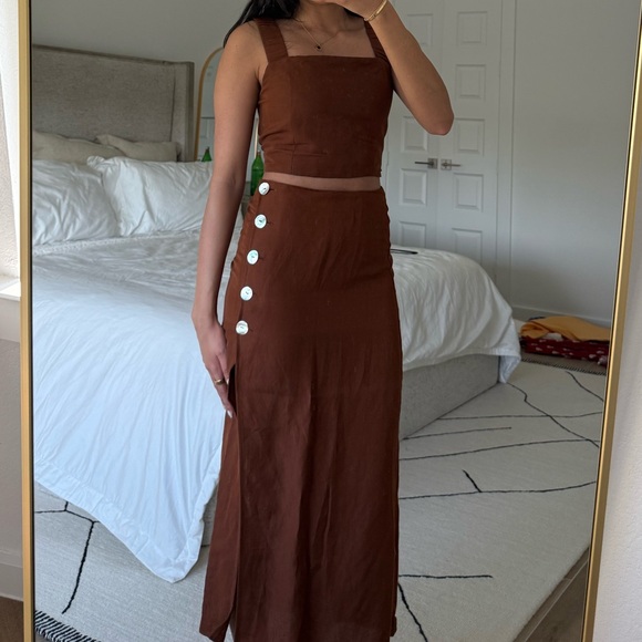 Zara Brown Two-Piece Set with Button Detail XS - Picture 1 of 2